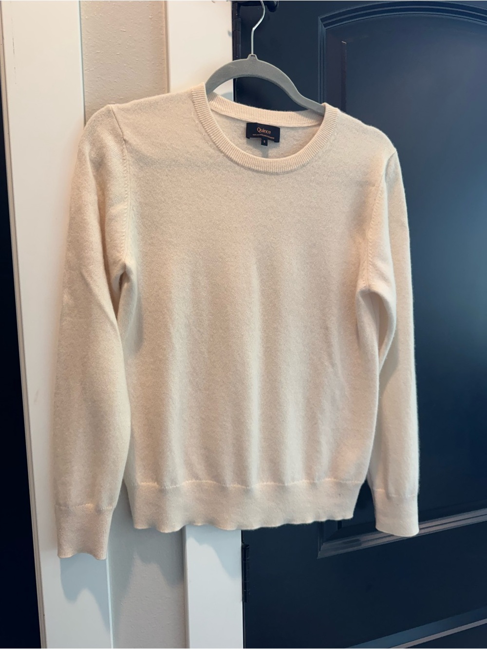 Quince Men’s Cashmere Cream Lightweight Crewneck Sweater Size Small